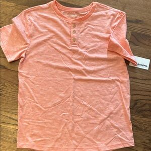 Boys size 14/16 new with tags Coral orange Henley T-Shirt